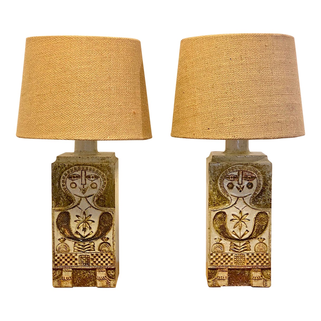 Roger Capron Paire de lampes en céramique Vallauris France, années 1960