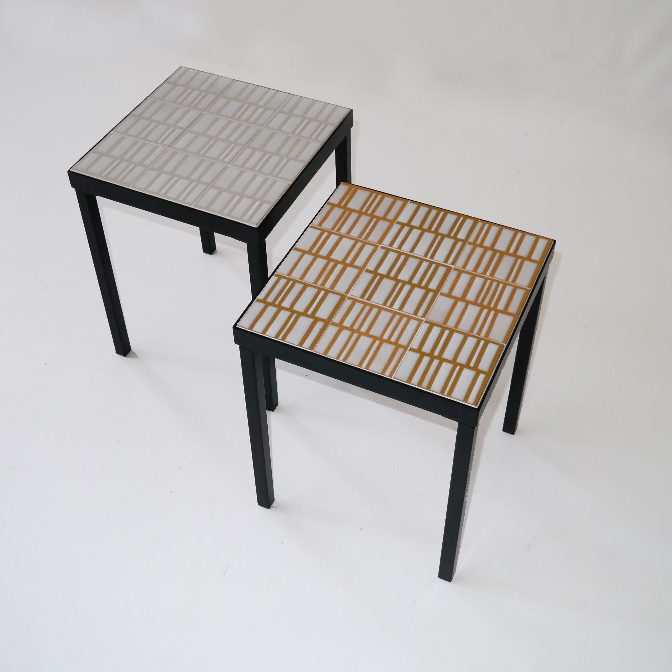 Glazed Roger Capron, Pair of Low Tables, France, circa 1960 For Sale