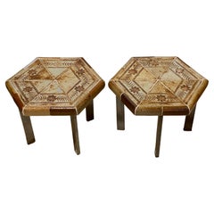 Roger Capron Pair of Small Ceramic Side Tables 1960s