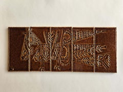 Roger Capron - Pannello con 5 piastrelle di ceramica - BIRD