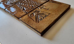 Roger Capron - Panel with 5 Glazed Ceramic Tiles - Bird