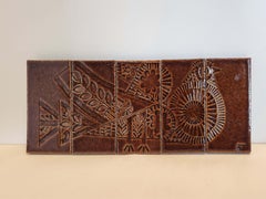 Roger Capron - Panel with 5 Ceramic Tiles - HEN