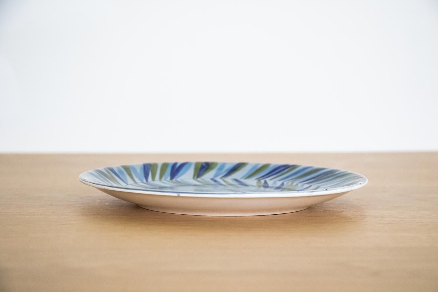 20th Century Roger Capron Plate with Leaf Motif