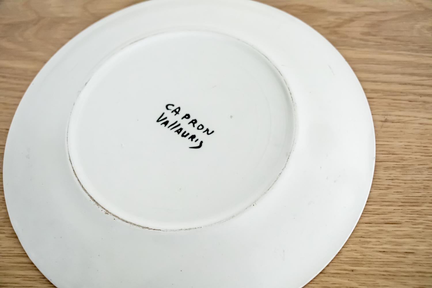 Ceramic Roger Capron Plate with Leaf Motif