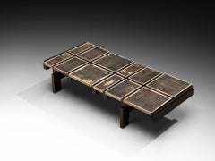 Roger Capron Rare 'Alouette' Coffee Table in Ceramic Tiles and Wood