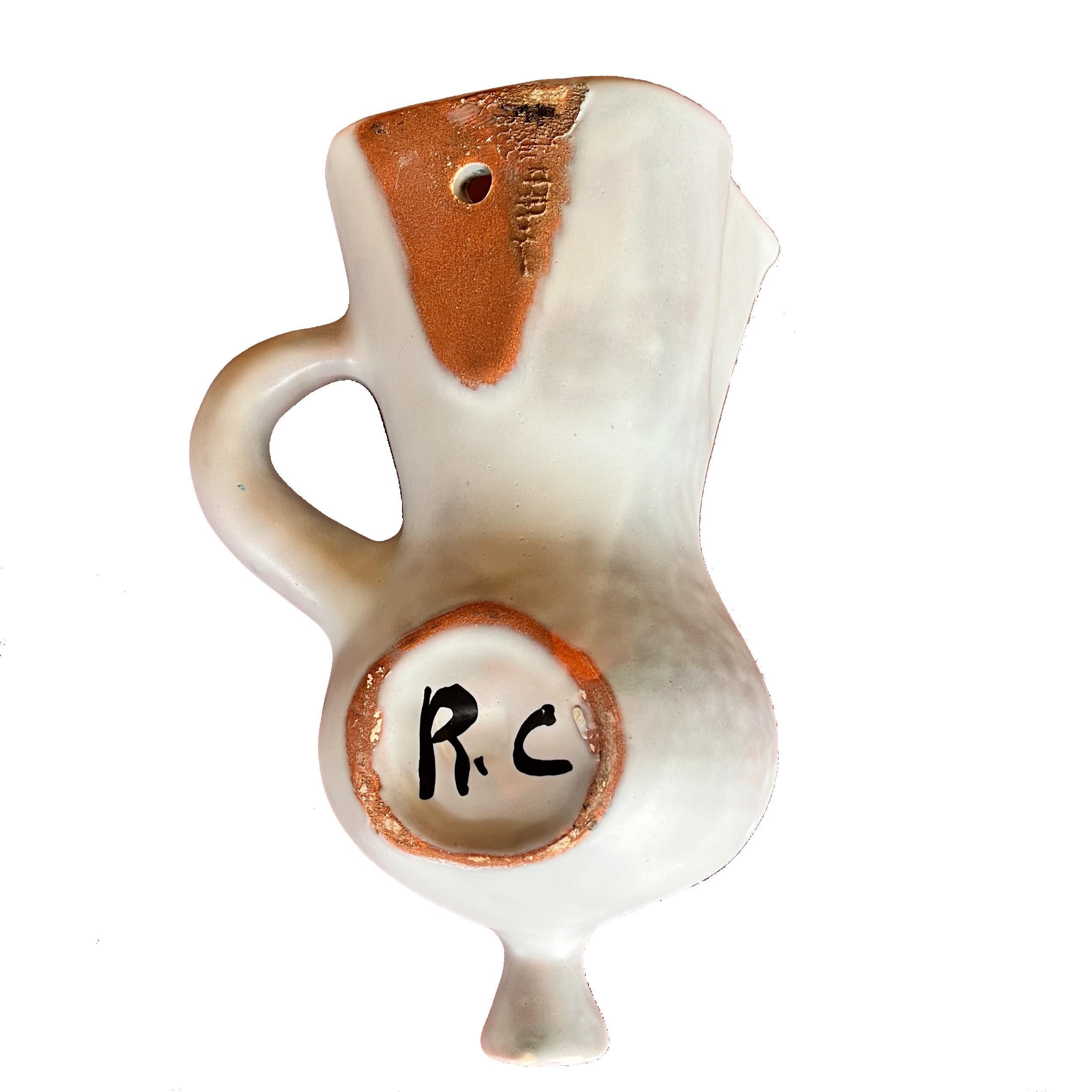 French Roger Capron - Rare Wall Flower Vase For Sale