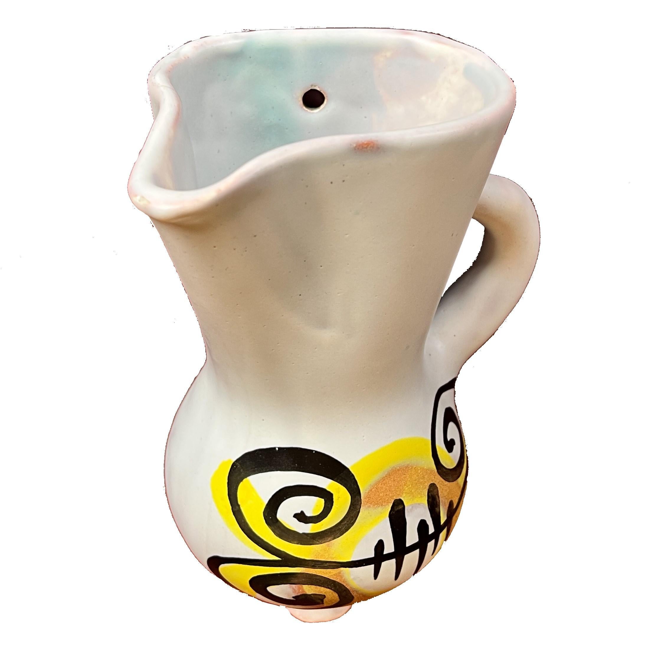 Roger Capron - Rare Wall Flower Vase In Good Condition For Sale In MOUGINS, FR