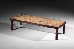 Table basse rectangulaire en céramique pour herbier, Roger Capron, Vallauris AM