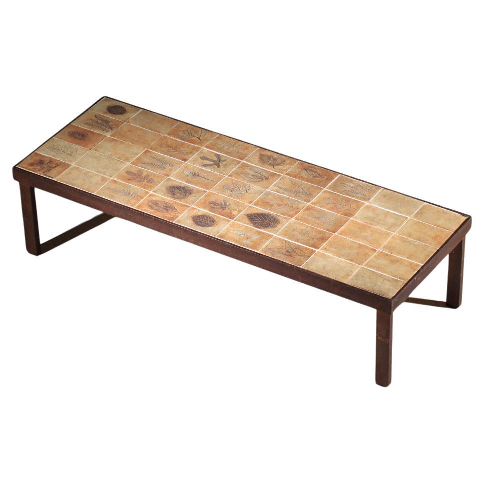 Roger Capron rectangular ceramic herbarium coffee table, Vallauris im Angebot