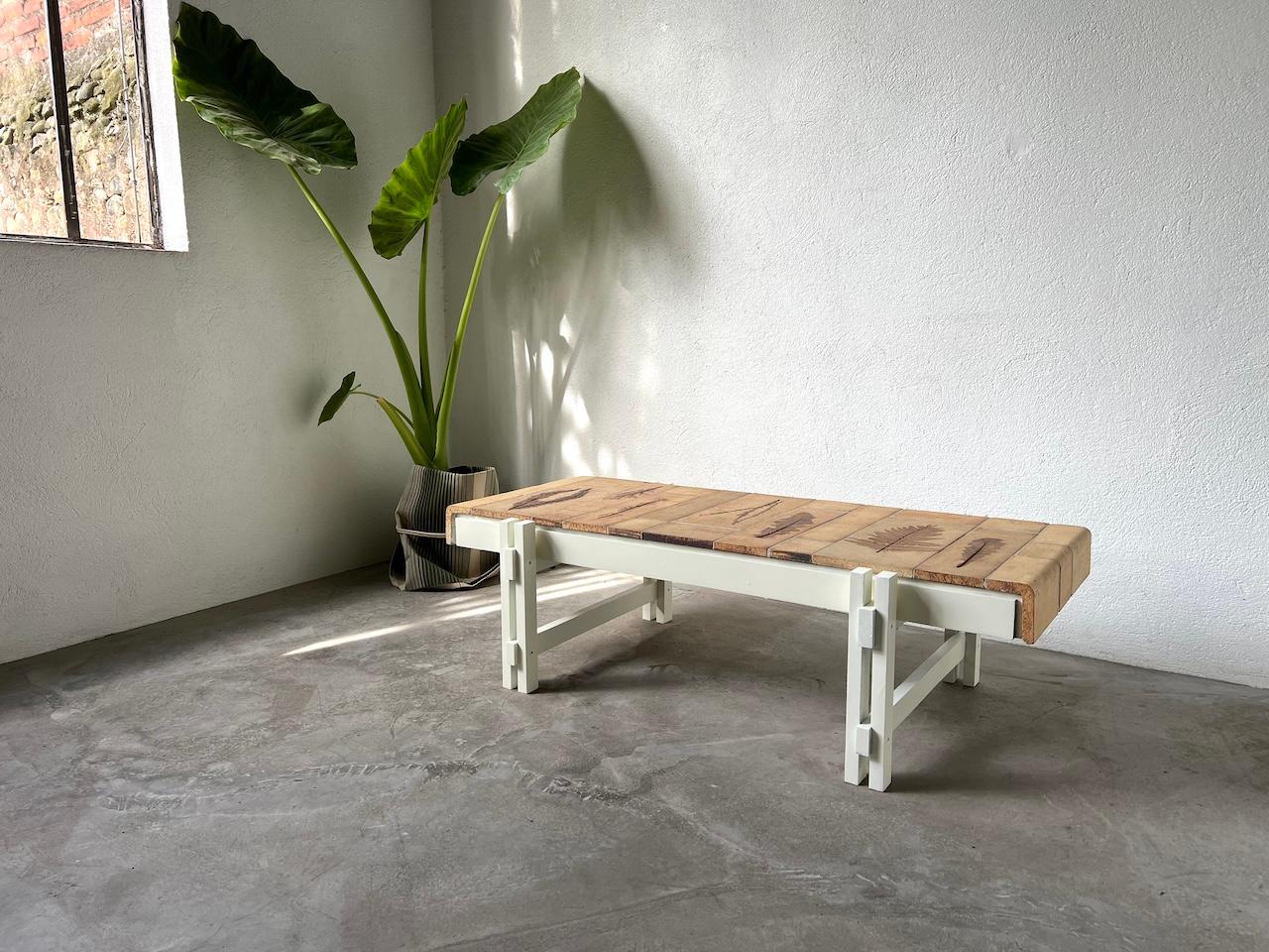 Mid-Century Modern Roger Capron rectangular coffee table, France 1960 For Sale