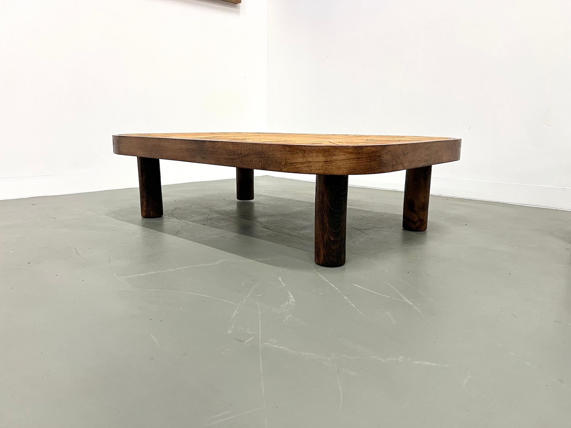 Céramique Table basse rectangulaire Roger Capron, modèle Herbiers en vente