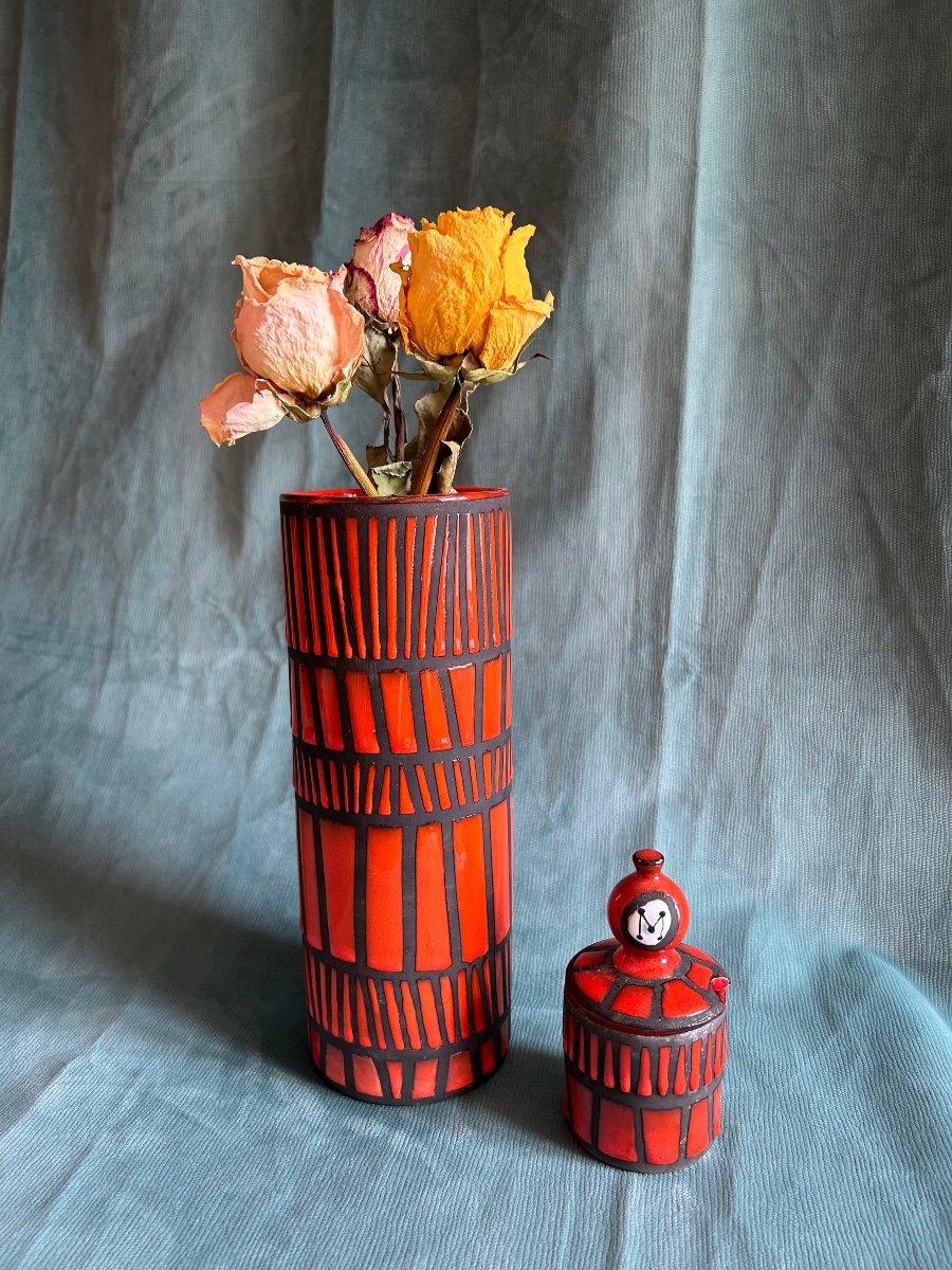 Mid-Century Modern Roger Capron roll vase For Sale