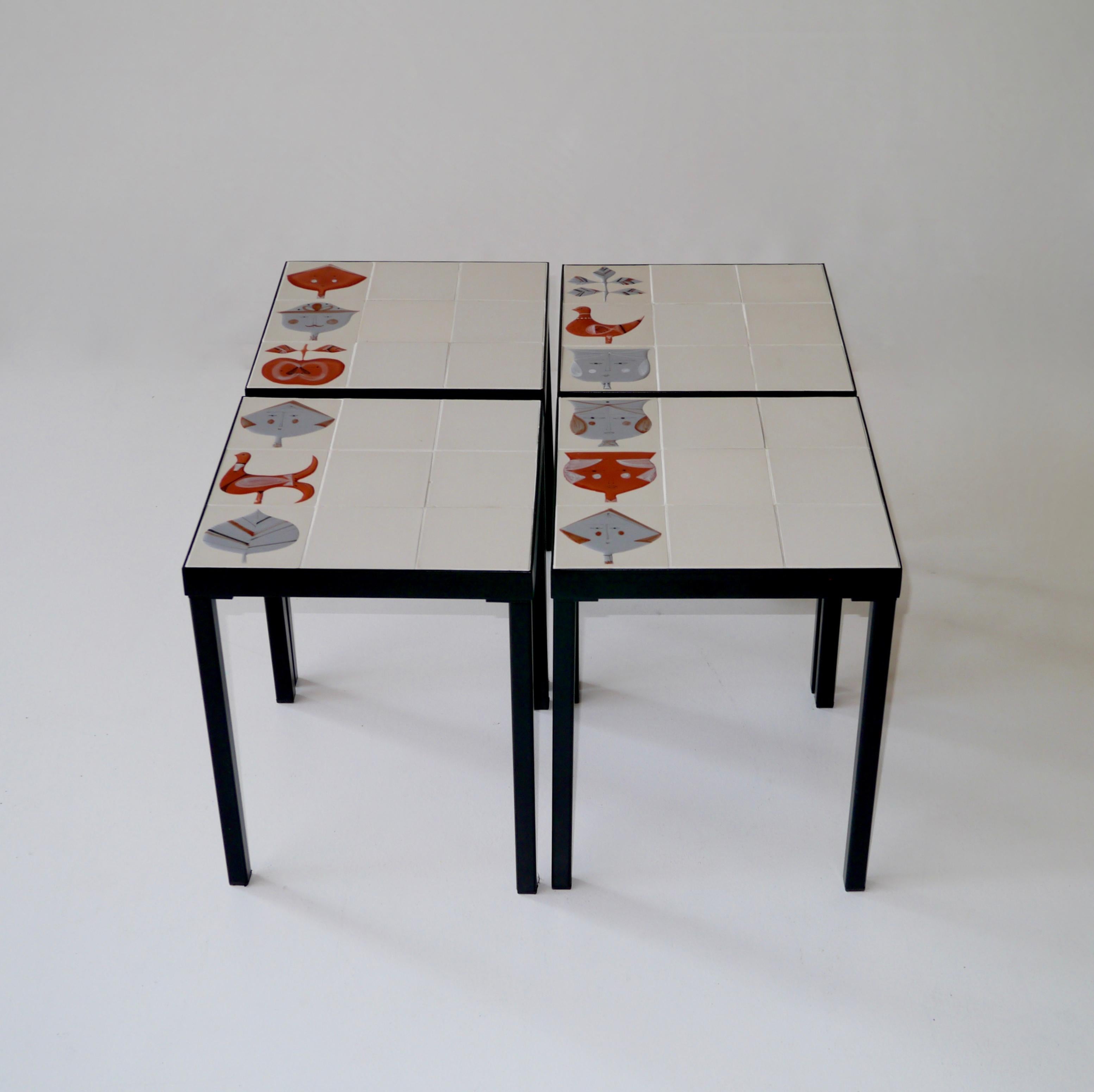 Roger Capron, Set of 4 Low Tables, France, circa 1960 For Sale 6
