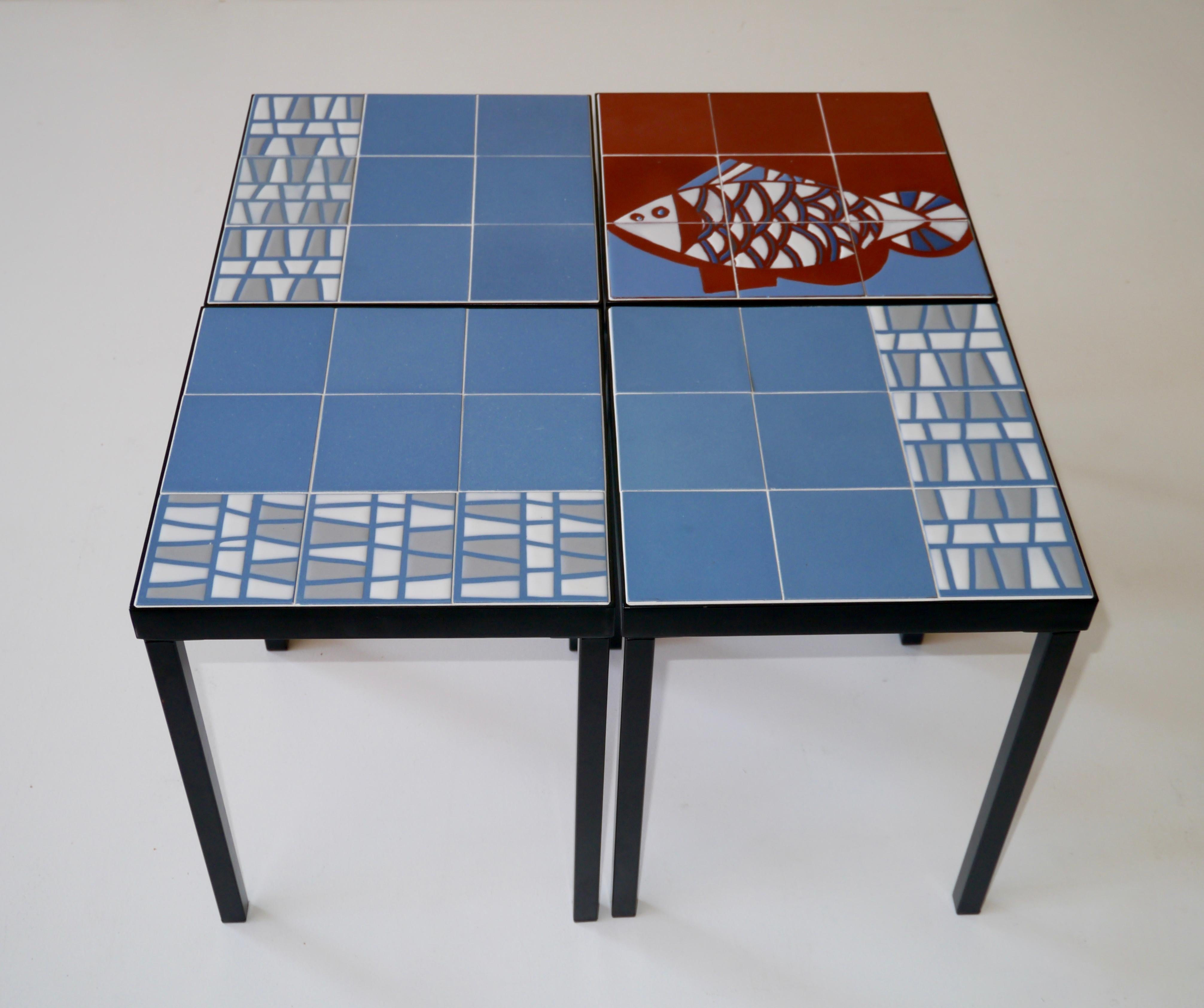 Roger Capron, Set of 4 Low Tables, France, circa 1960 (Moderne der Mitte des Jahrhunderts) im Angebot