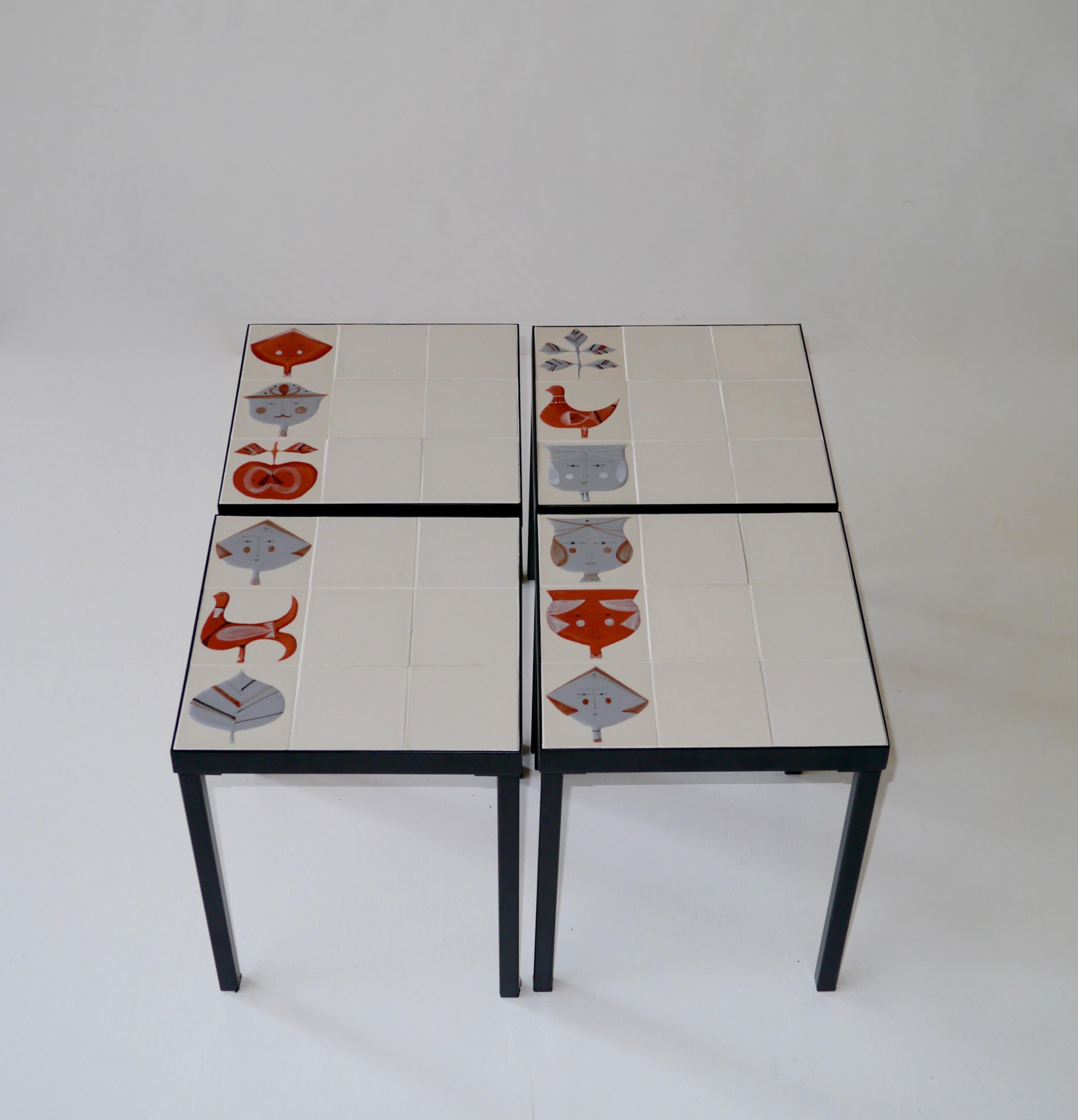 Roger Capron, Set of 4 Low Tables, France, circa 1960 In Good Condition For Sale In Saint Ouen, FR
