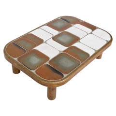 Roger Capron Sho-Gun Low French Ceramic Coffee Table Vallauris