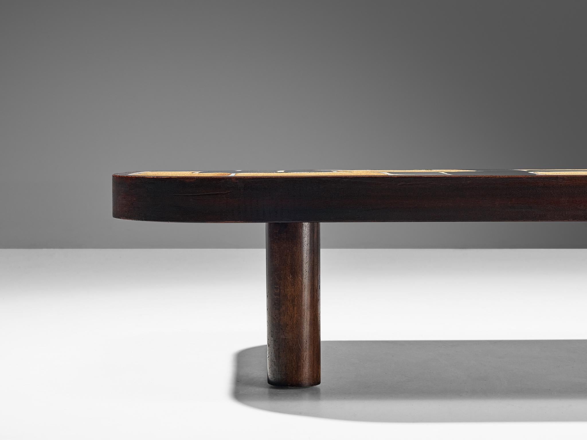 Roger Capron ‘Shogun’ Coffee Table in Ceramic and Mahogany 4