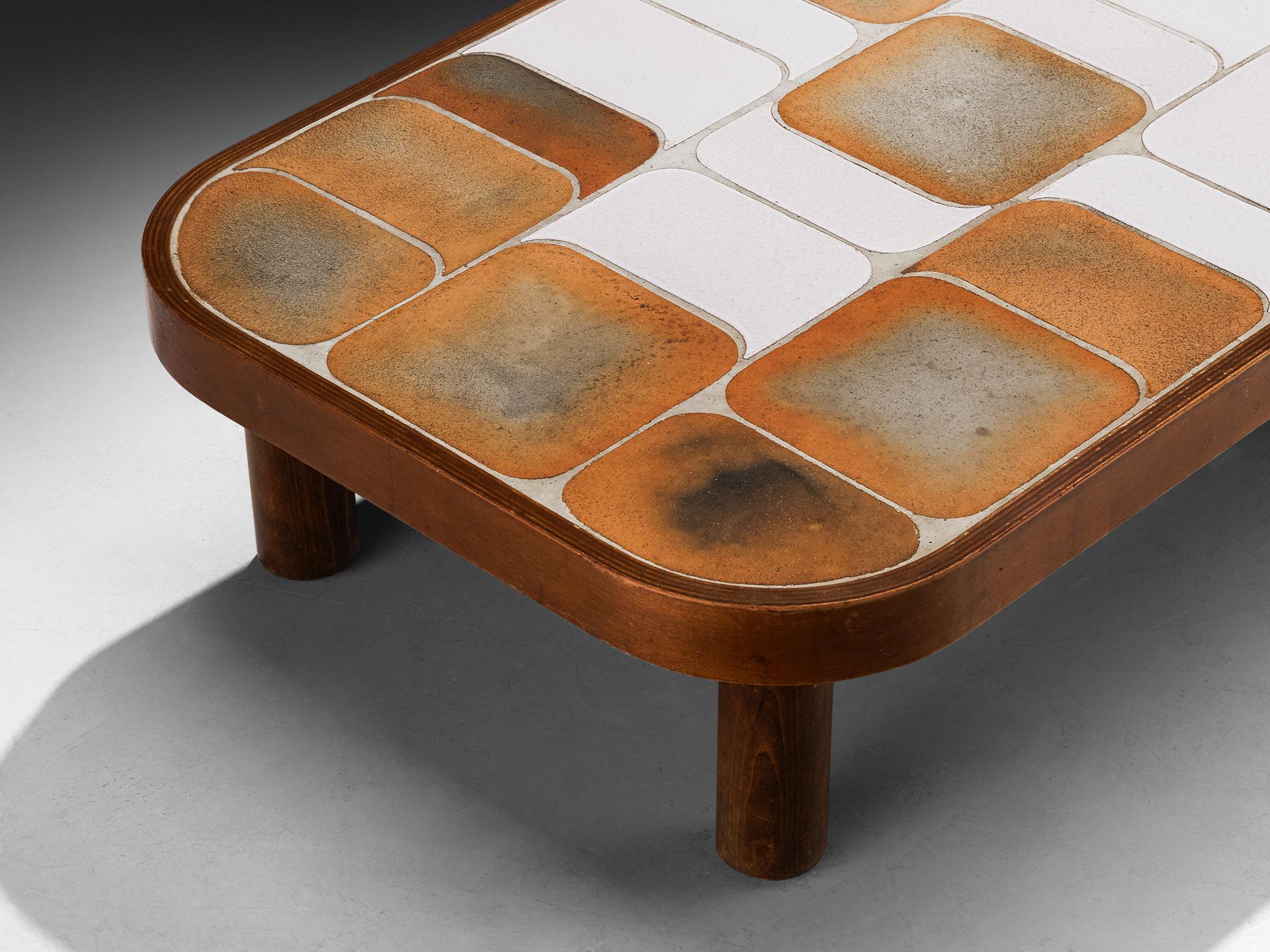 Mid-Century Modern Roger Capron 'Shogun' Coffee Table in Ceramic and Wood For Sale