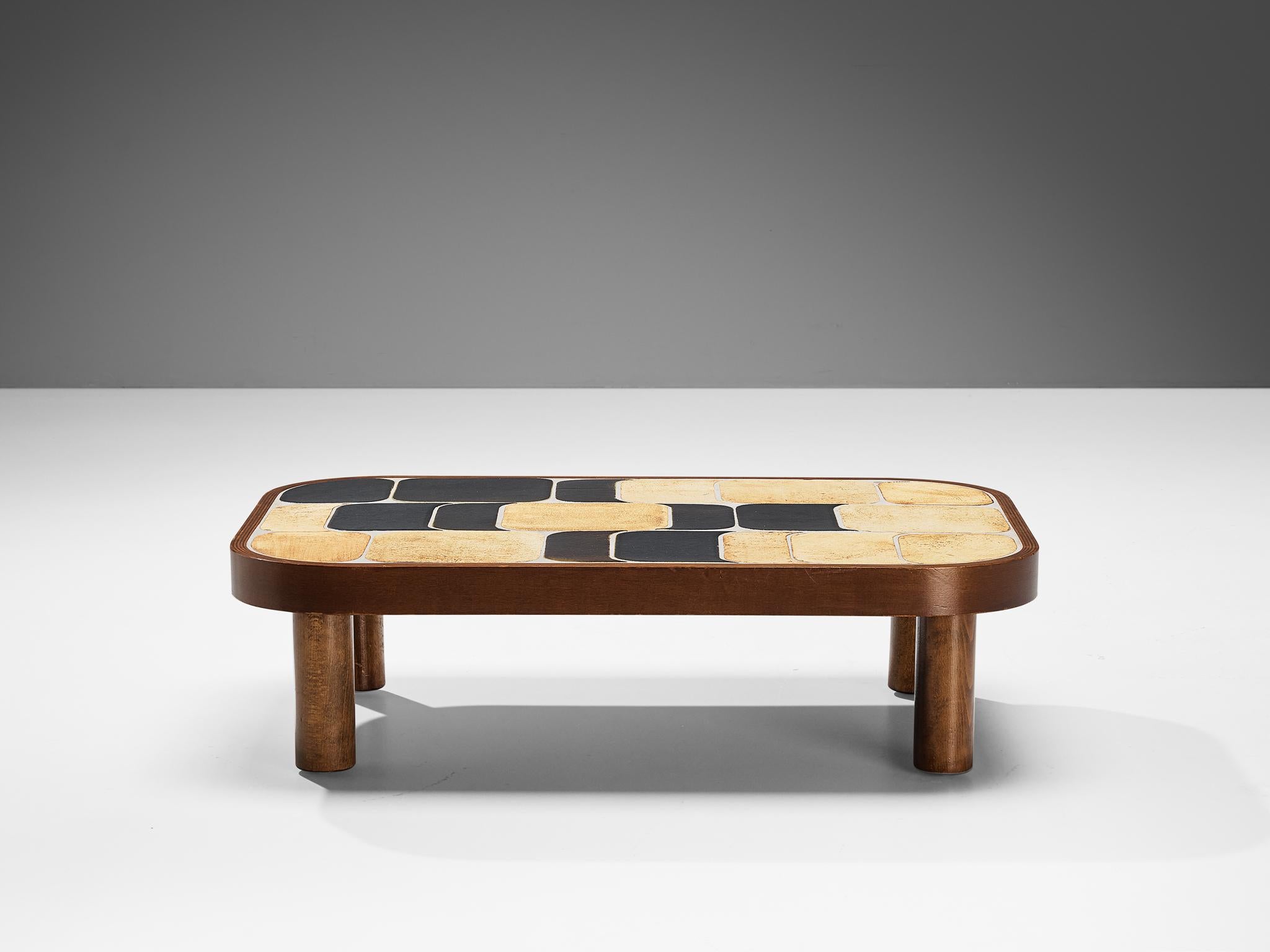 Mid-Century Modern Roger Capron ‘Shogun’ Coffee Table in Ceramic and Wood