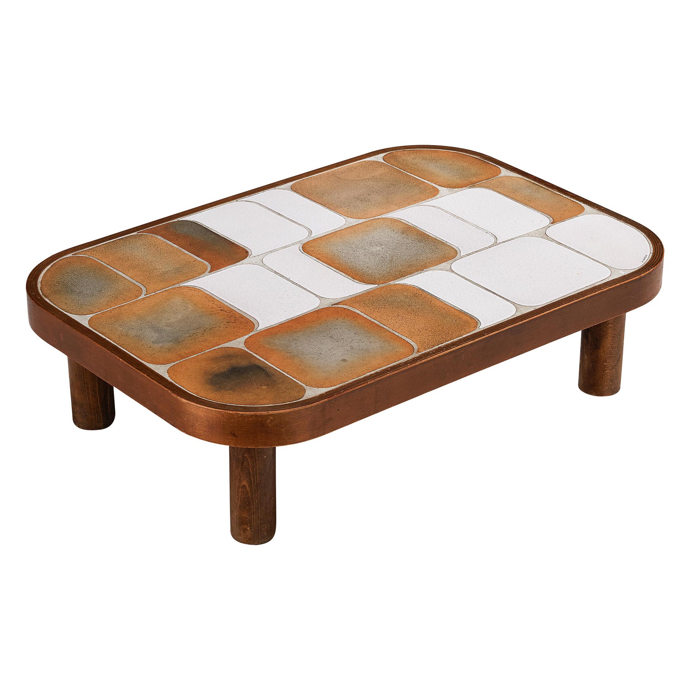 Roger Capron 'Shogun' Coffee Table in Ceramic and Wood For Sale