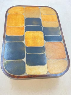 Roger Capron ‘Shogun’ Coffee Table in Ceramic France 1970 Brown and Grey Color