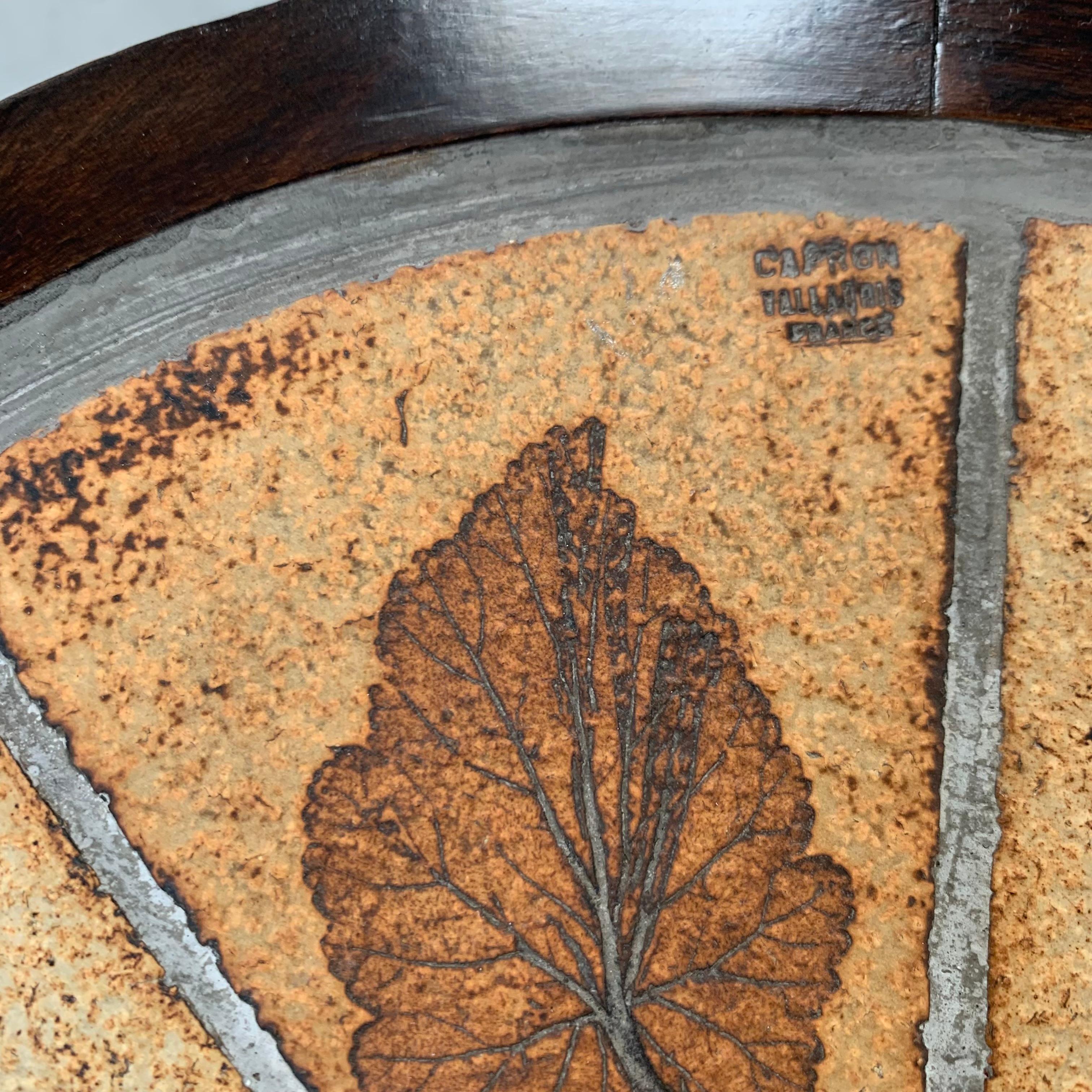 Roger Capron Signed Herbier Ceramic Coffee Table, circa 1965, France. For Sale 5
