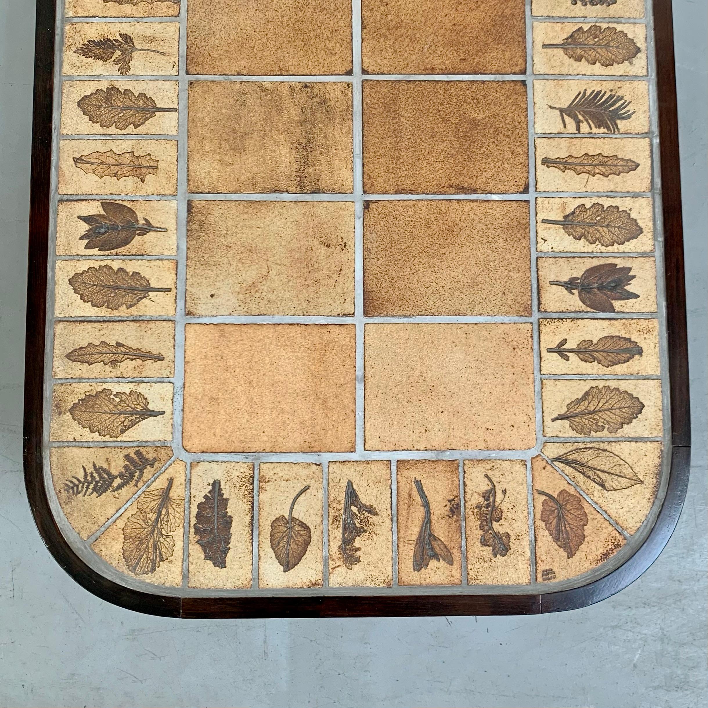 Roger Capron Signed Herbier Ceramic Coffee Table, circa 1965, France. For Sale 1