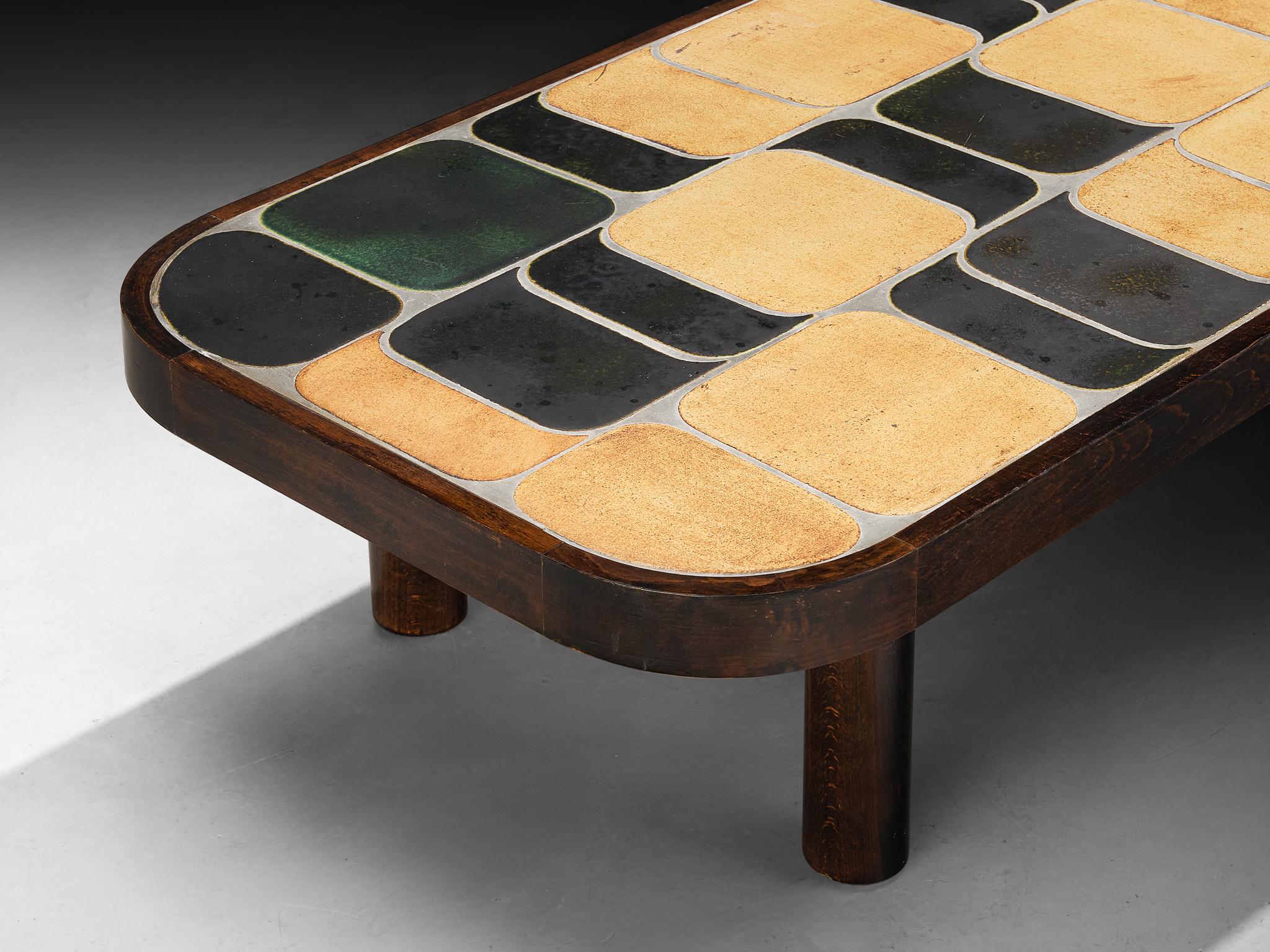 Mid-Century moderno Tavolino da caffè 'Sou-Chong' di Roger Capron in ceramica e Wood in vendita