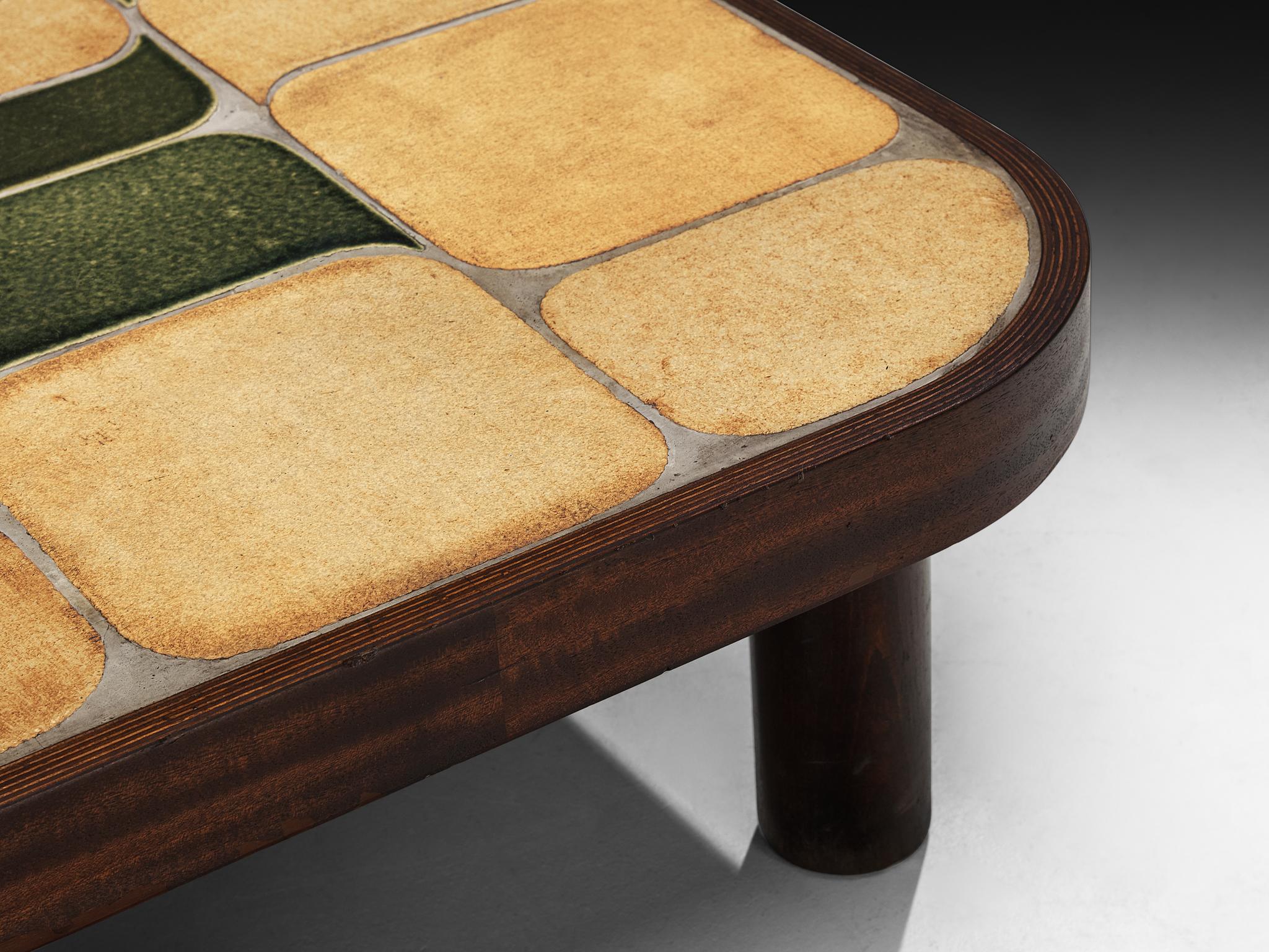 Roger Capron 'Sou-Chong' Couchtisch aus Keramik und Wood (Französisch) im Angebot