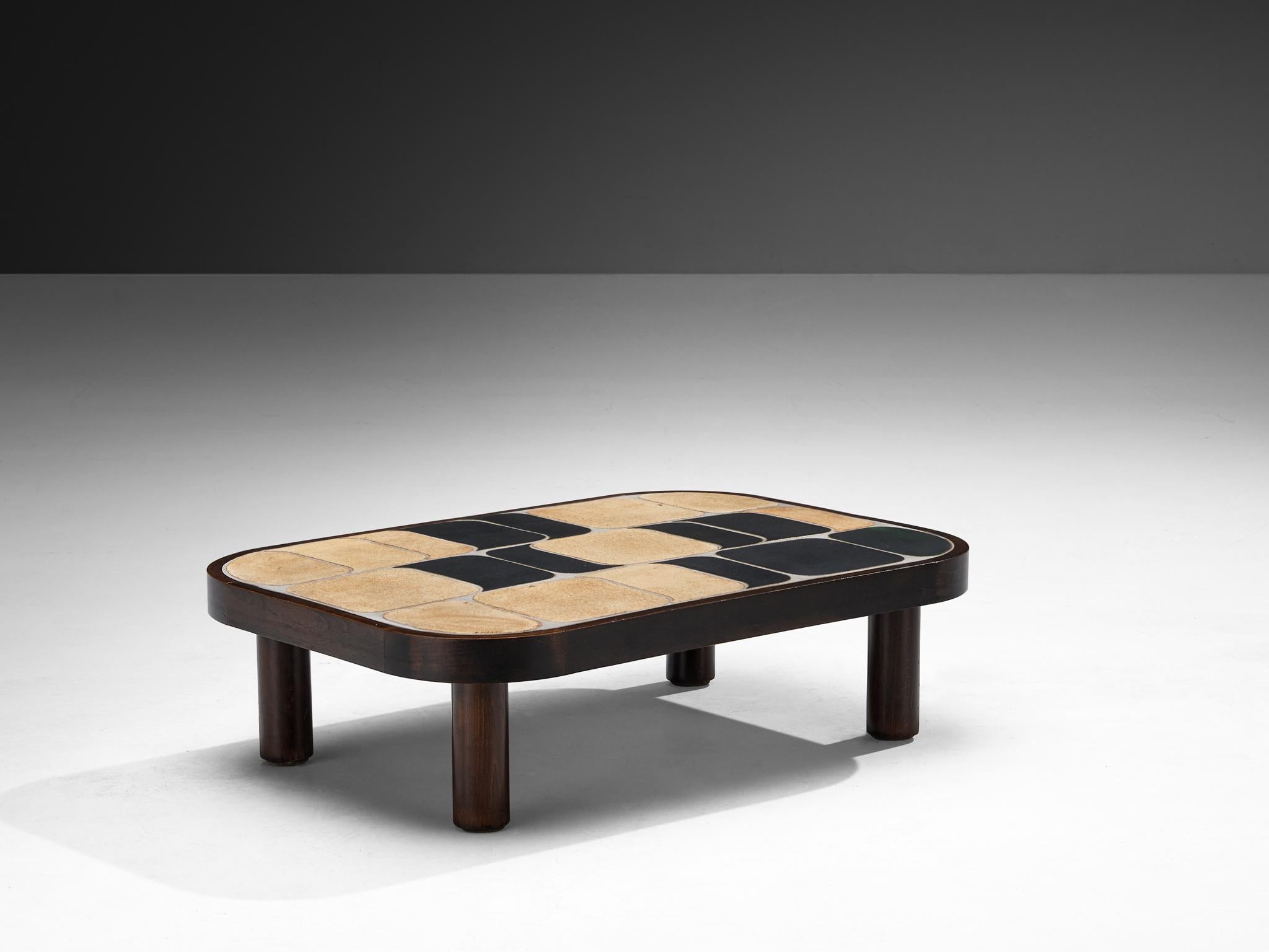Roger Capron 'Sou-Chong' Couchtisch aus Keramik und Wood im Zustand „Gut“ in Waalwijk, NL