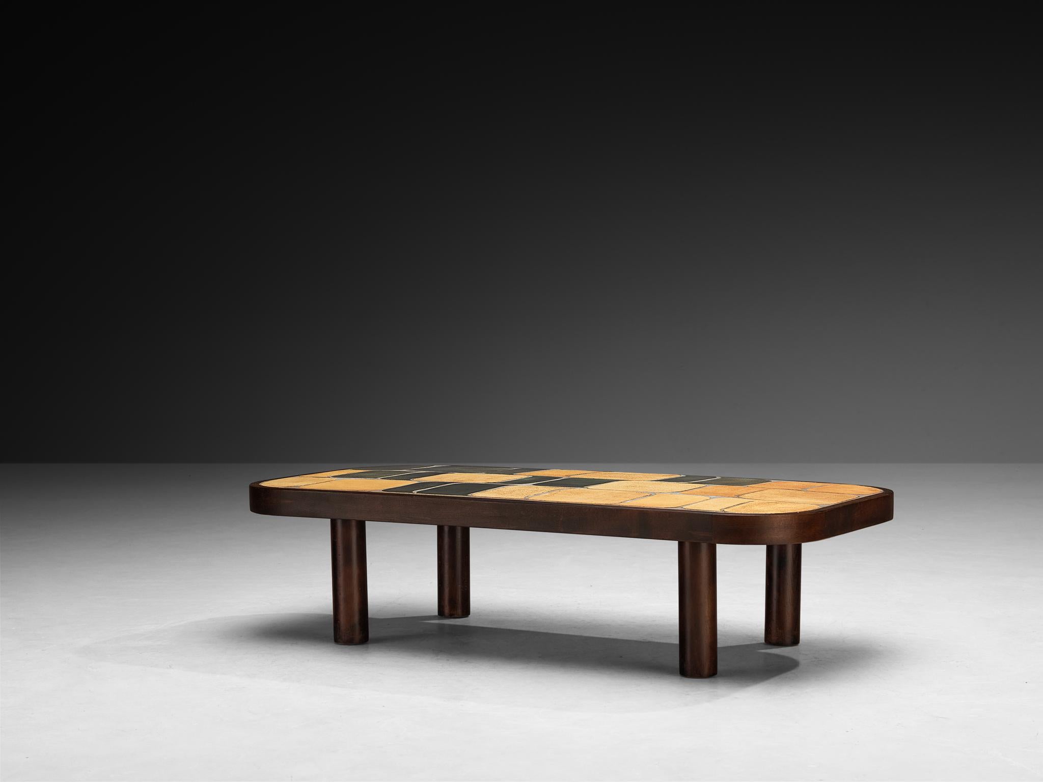 Roger Capron Table basse 'Sou-Chong' en céramique et Wood Bon état - En vente à Waalwijk, NL