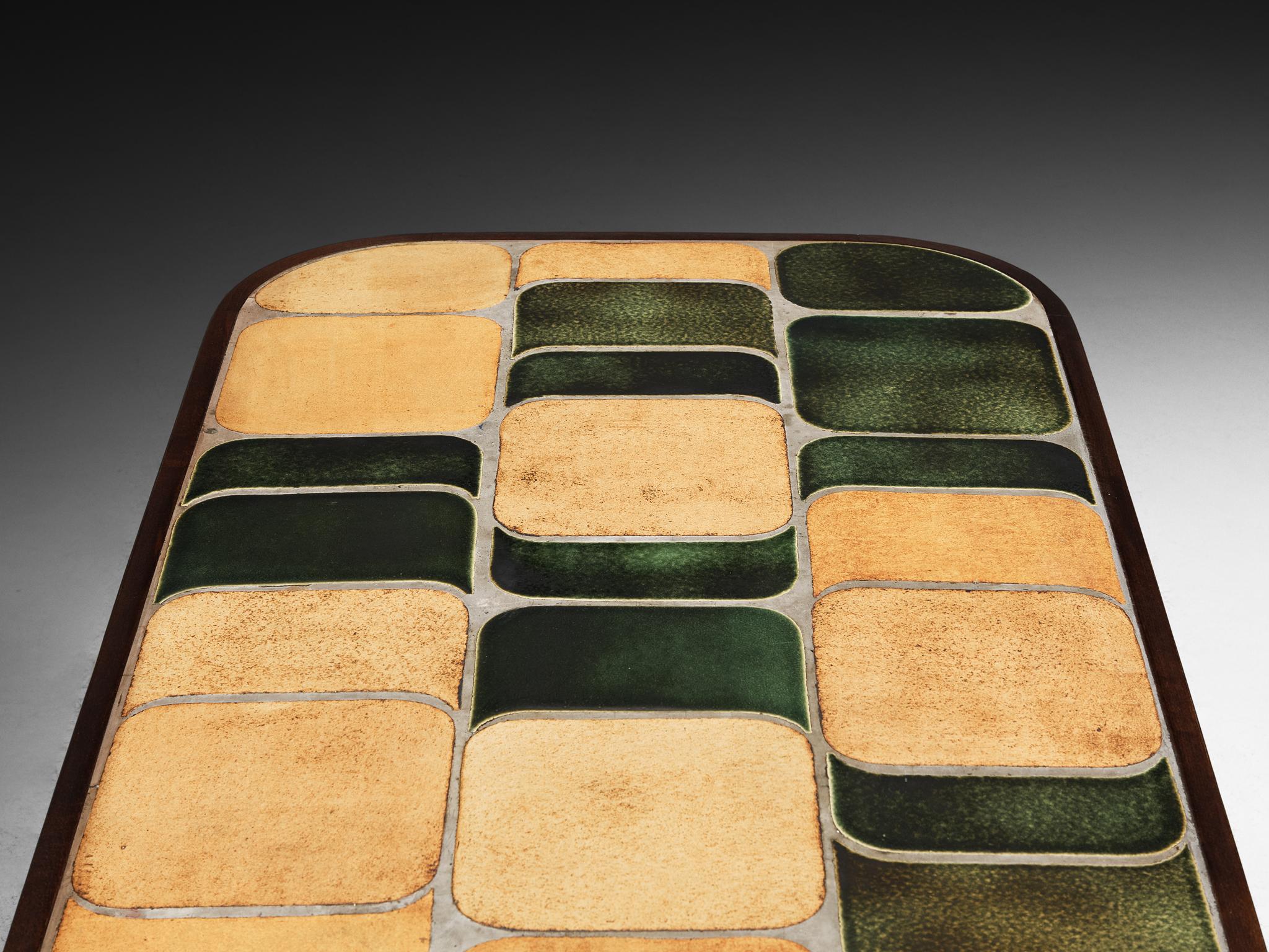 Roger Capron Table basse 'Sou-Chong' en céramique et Wood en vente 1