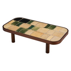 Mesa baja Roger Capron "Sou-Chong" de cerámica y madera
