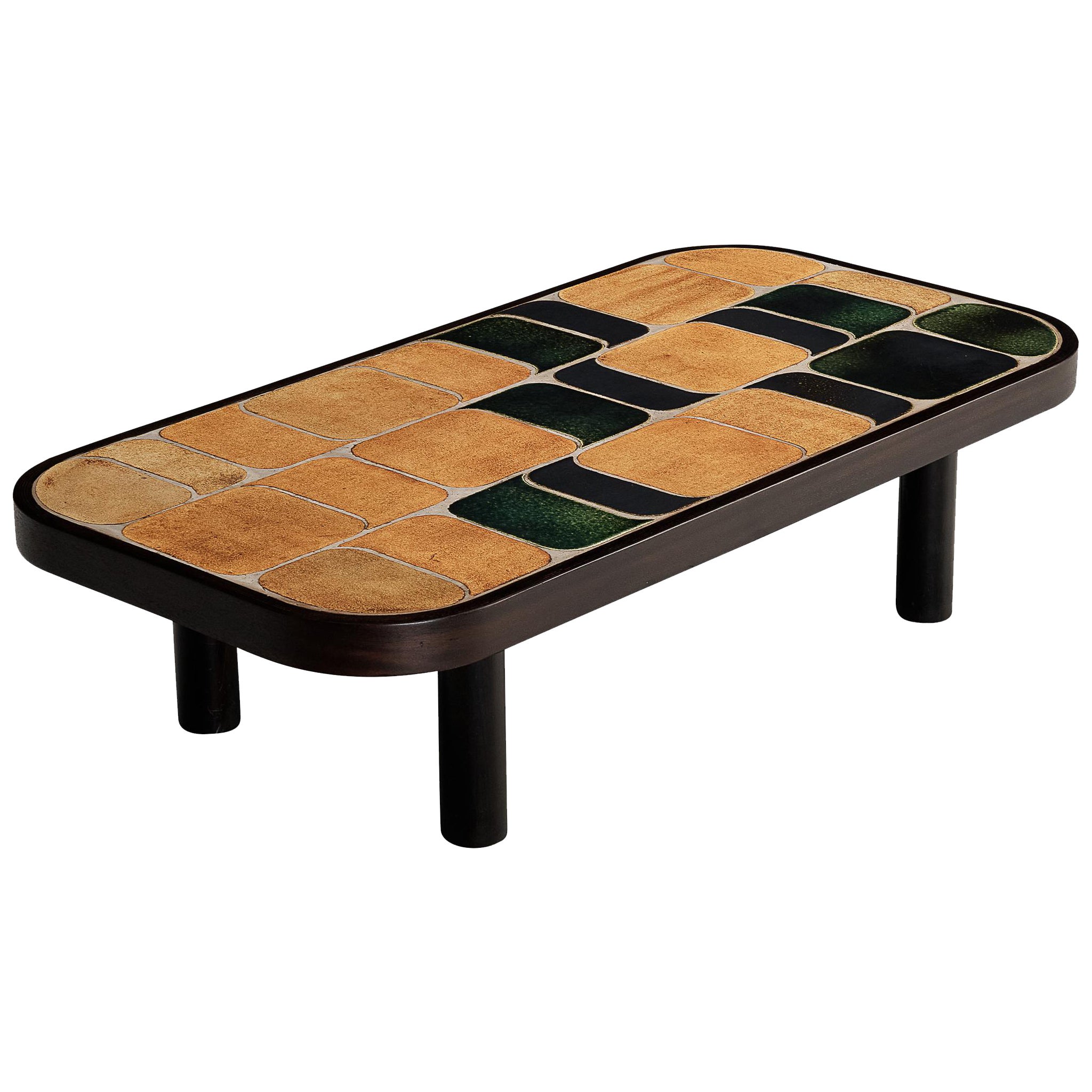 Roger Capron ‘Sou-Chong’ Coffee Table in Ceramic and Wood