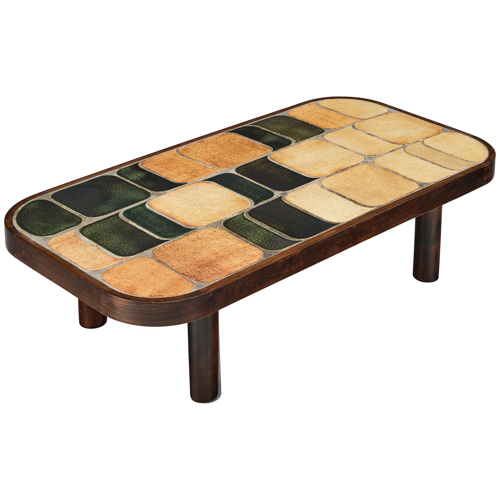 Roger Capron ‘Sou-Chong’ Coffee Table in Ceramic and Wood