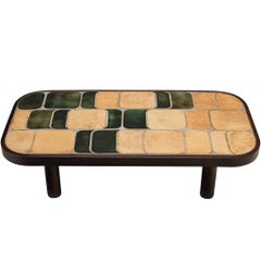 Roger Capron Table basse 'Sou-Chong' en céramique et Wood