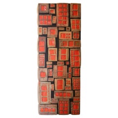 Roger Capron style ceramic block wall panel glued to wood
