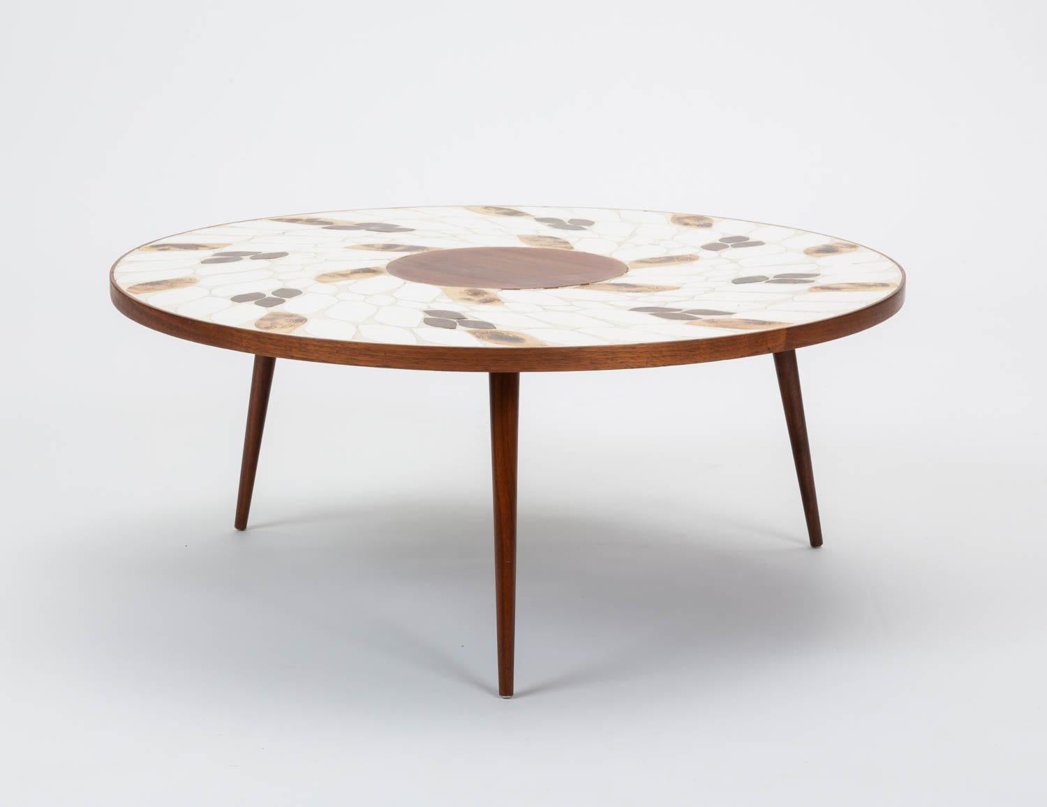 Mid-Century Modern Roger Capron Style Ceramic Tile Coffee Table