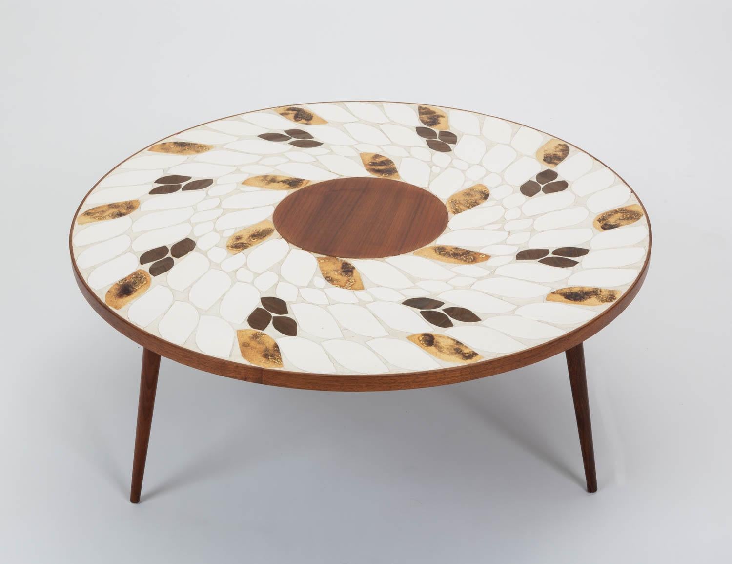 Glazed Roger Capron Style Ceramic Tile Coffee Table