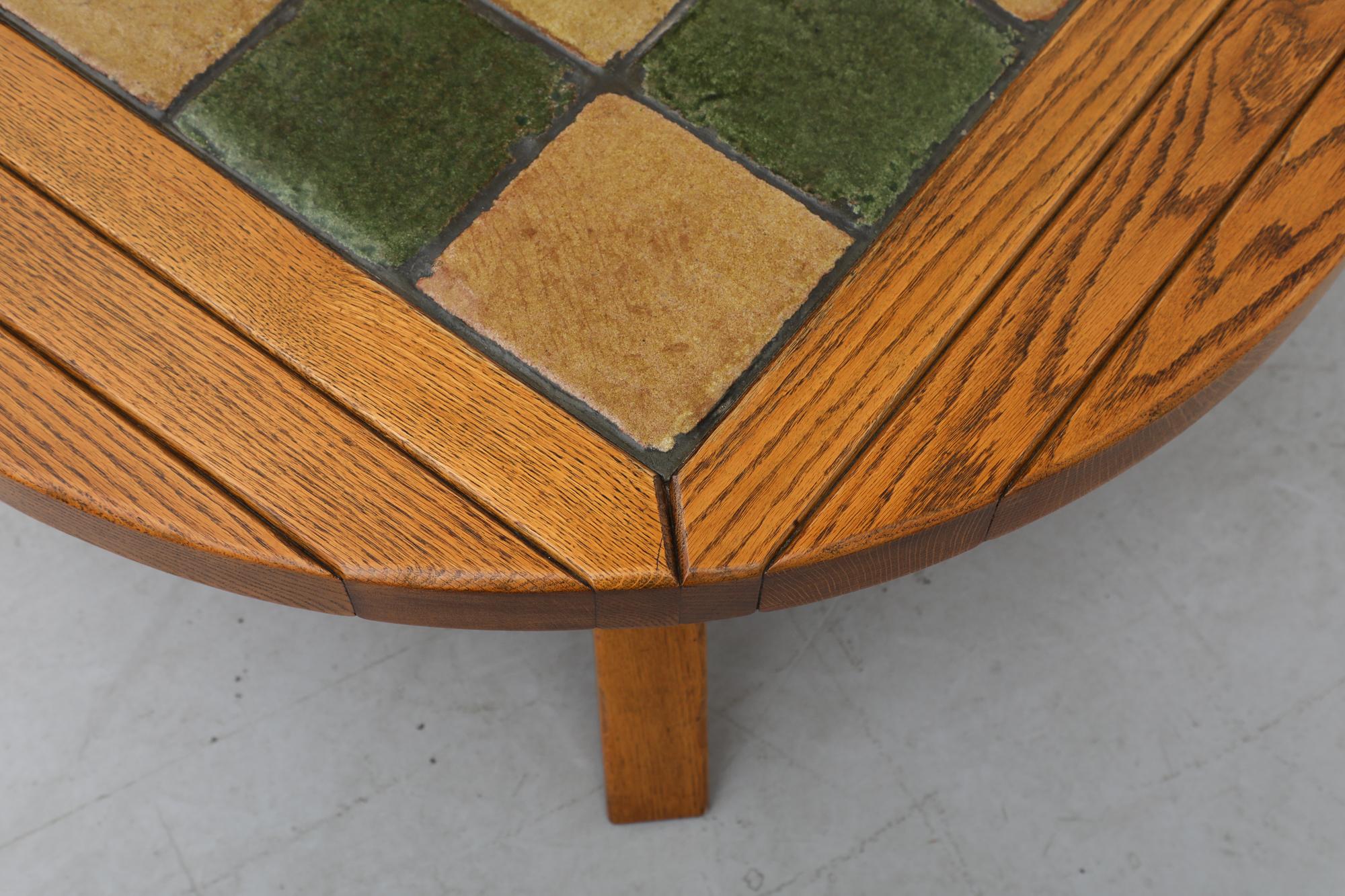 Ceramic Roger Capron Style Round Coffee Table with Tile Top
