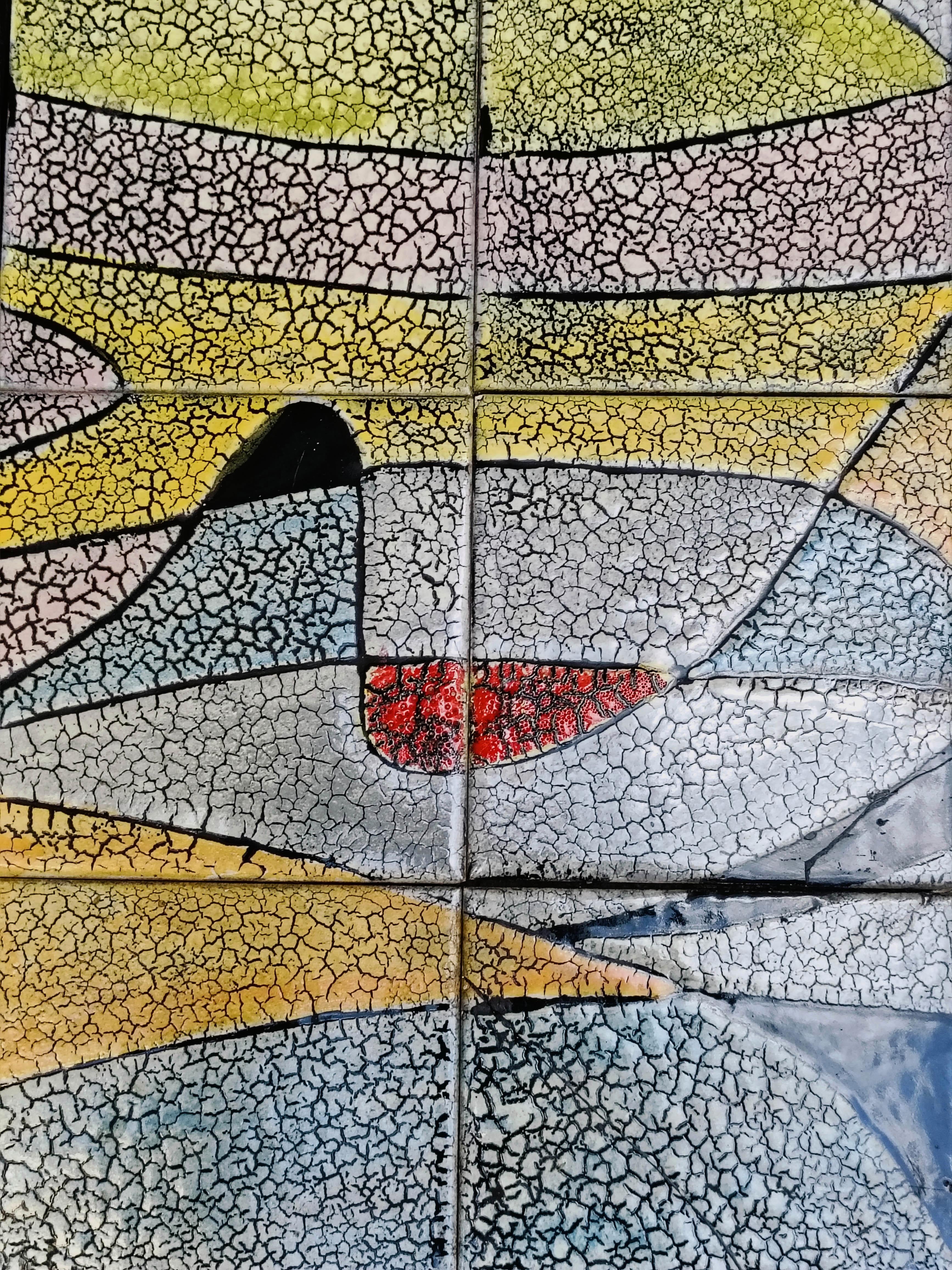 Table basse en fer de style Roger Capron avec plateau en céramique, années 1970 en vente 1