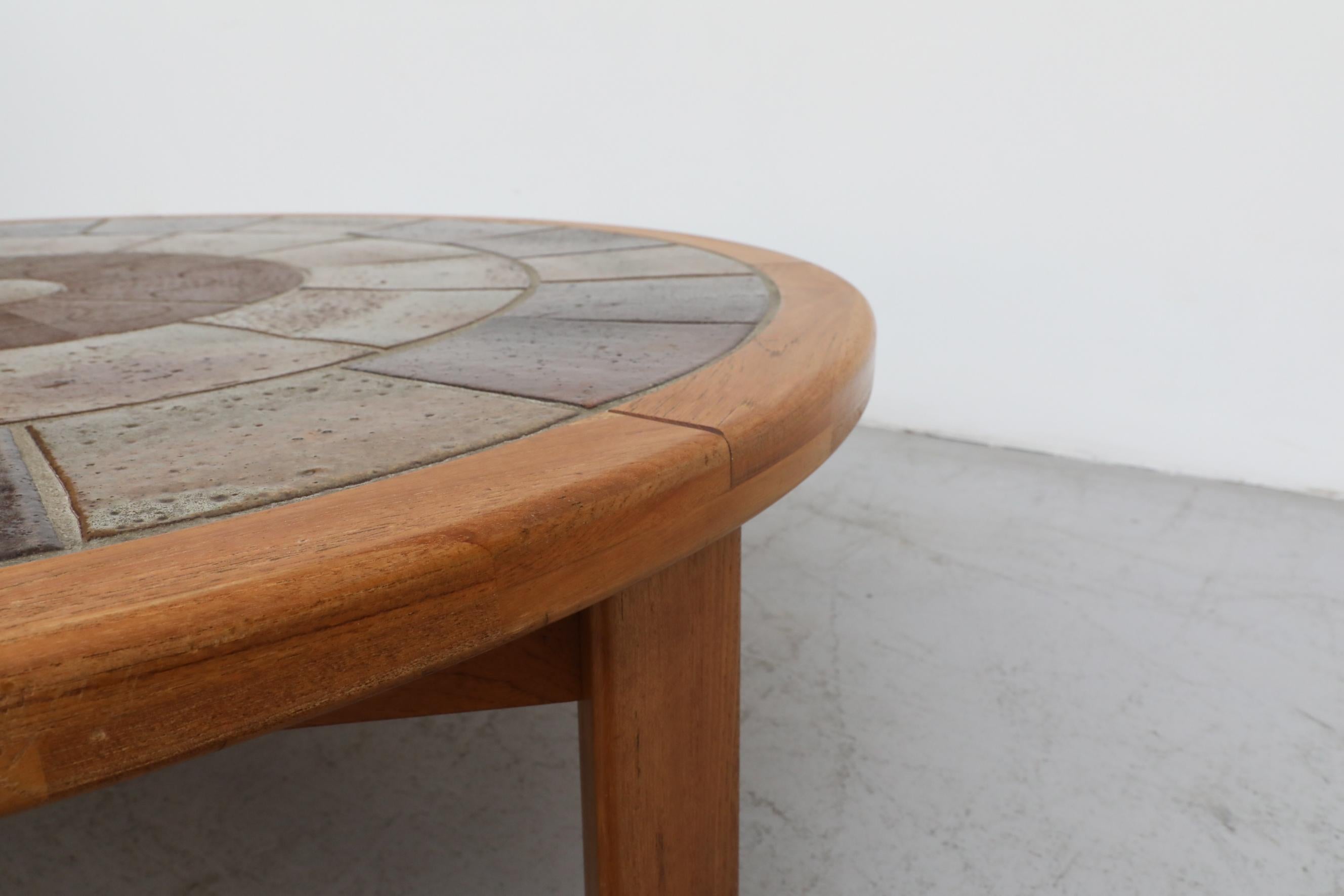 Roger Capron Style Tile and Oak Coffee Table by Tue Poulsen 7