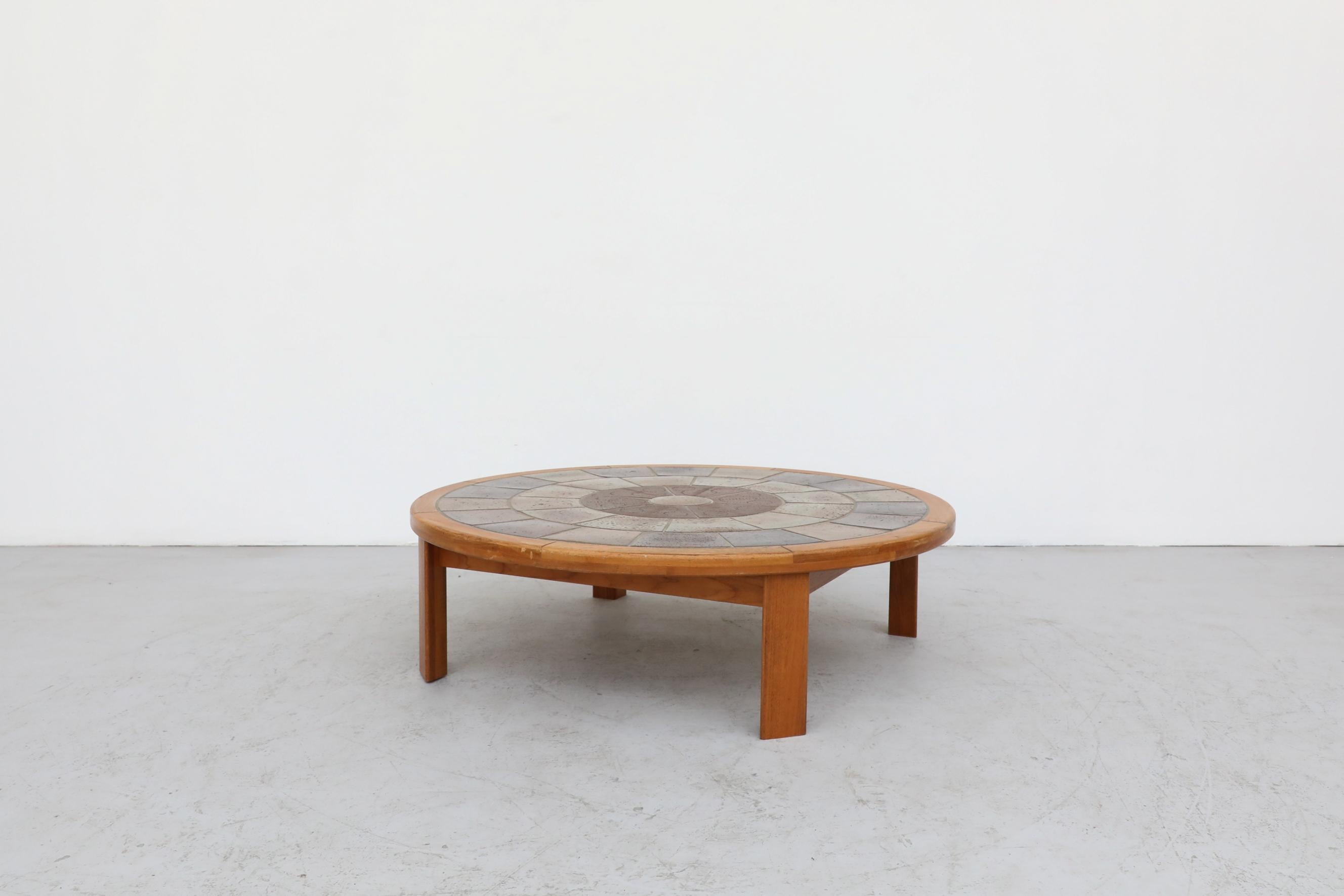 Danish Roger Capron Style Tile and Oak Coffee Table by Tue Poulsen
