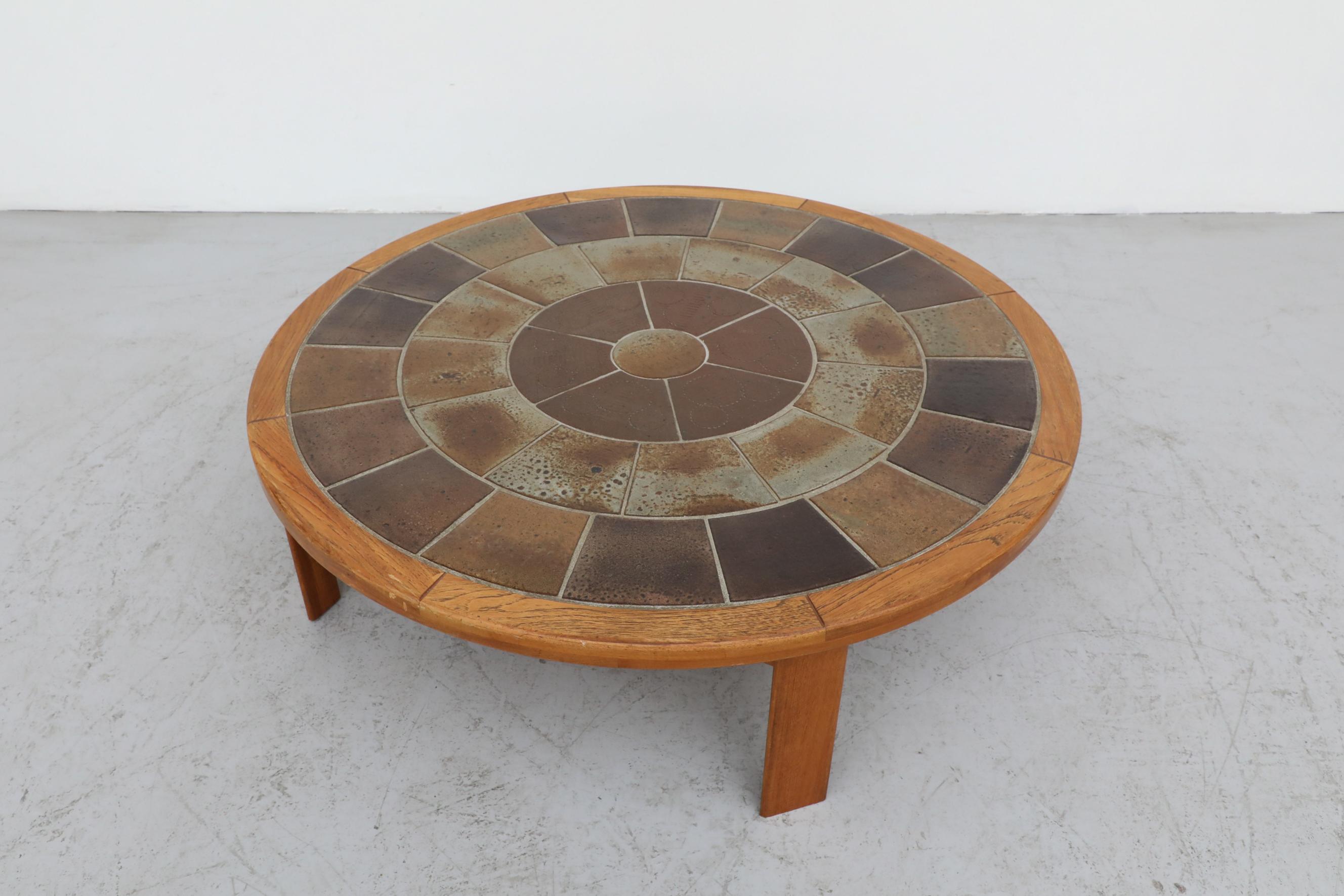 20th Century Roger Capron Style Tile and Oak Coffee Table by Tue Poulsen