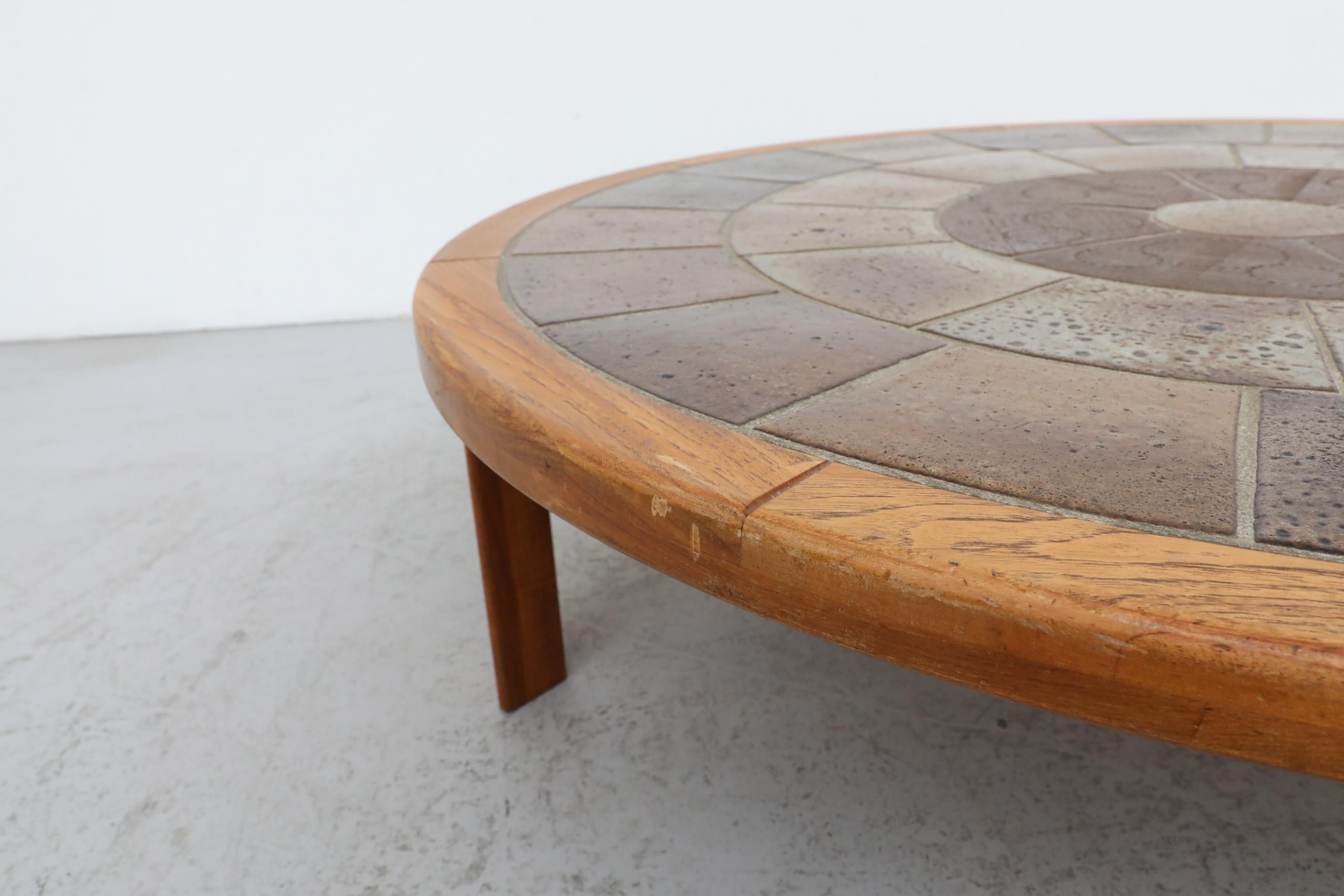 Roger Capron Style Tile and Oak Coffee Table by Tue Poulsen 1