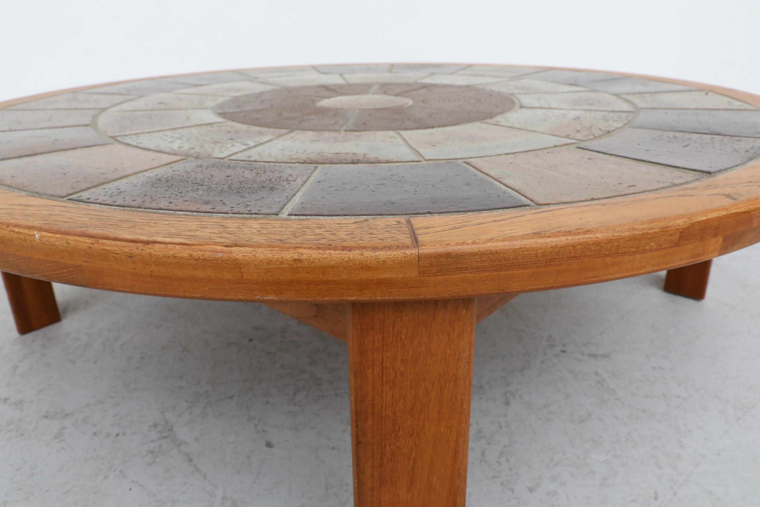 Roger Capron Style Tile and Oak Coffee Table by Tue Poulsen 2
