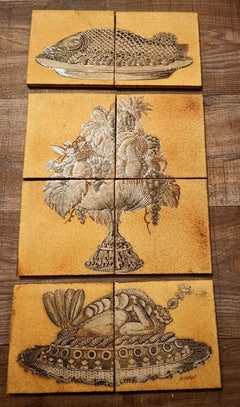 "Roger Capron" Tile Set, Fresco., Vallauris, circa 1960