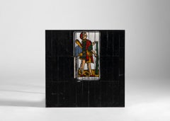 Roger Capron, Tile-topped Cafe Table with Tarot Motif, France, circa 1960s