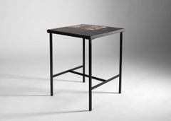 Roger Capron, Tile-topped Cafe Table with Tarot Motif, France, circa 1960s