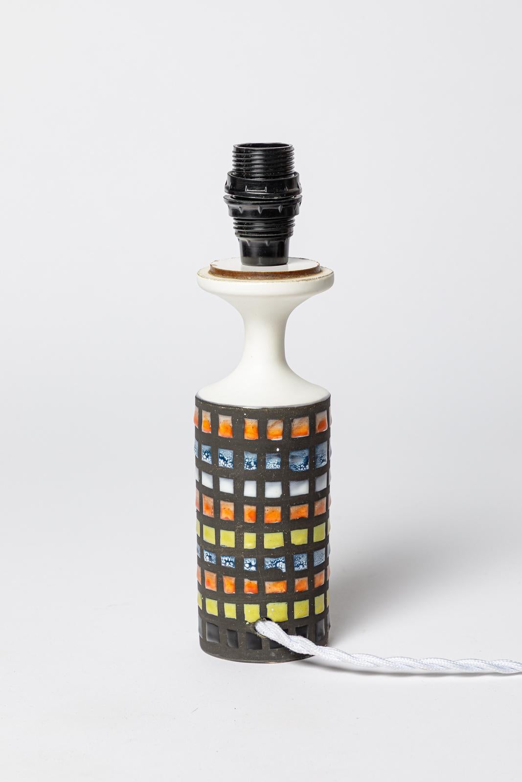 Mid-Century Modern Roger Capron Vallauris 20th century design ceramic table lamp signed 1970 For Sale
